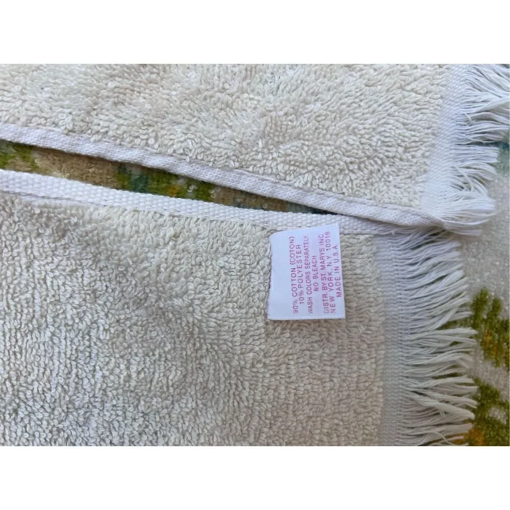 Vintage Bath Towel Set Floral